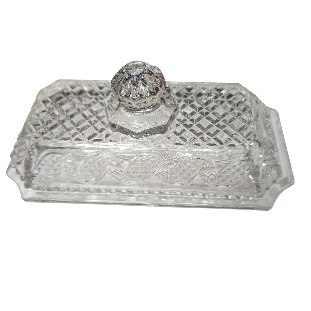 Avon Cape Cod Vintage Glass Covered ButterDish Cottagecore Farmhouse Grandmacore